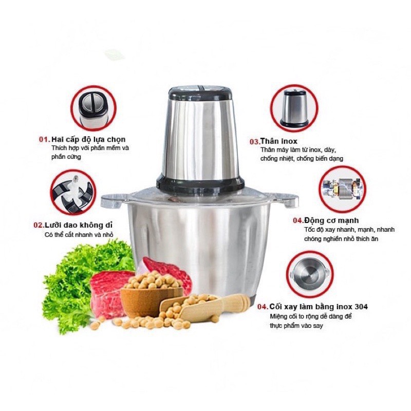 Máy Xay Thịt Kitchen Expert Cối Inox Đa Năng