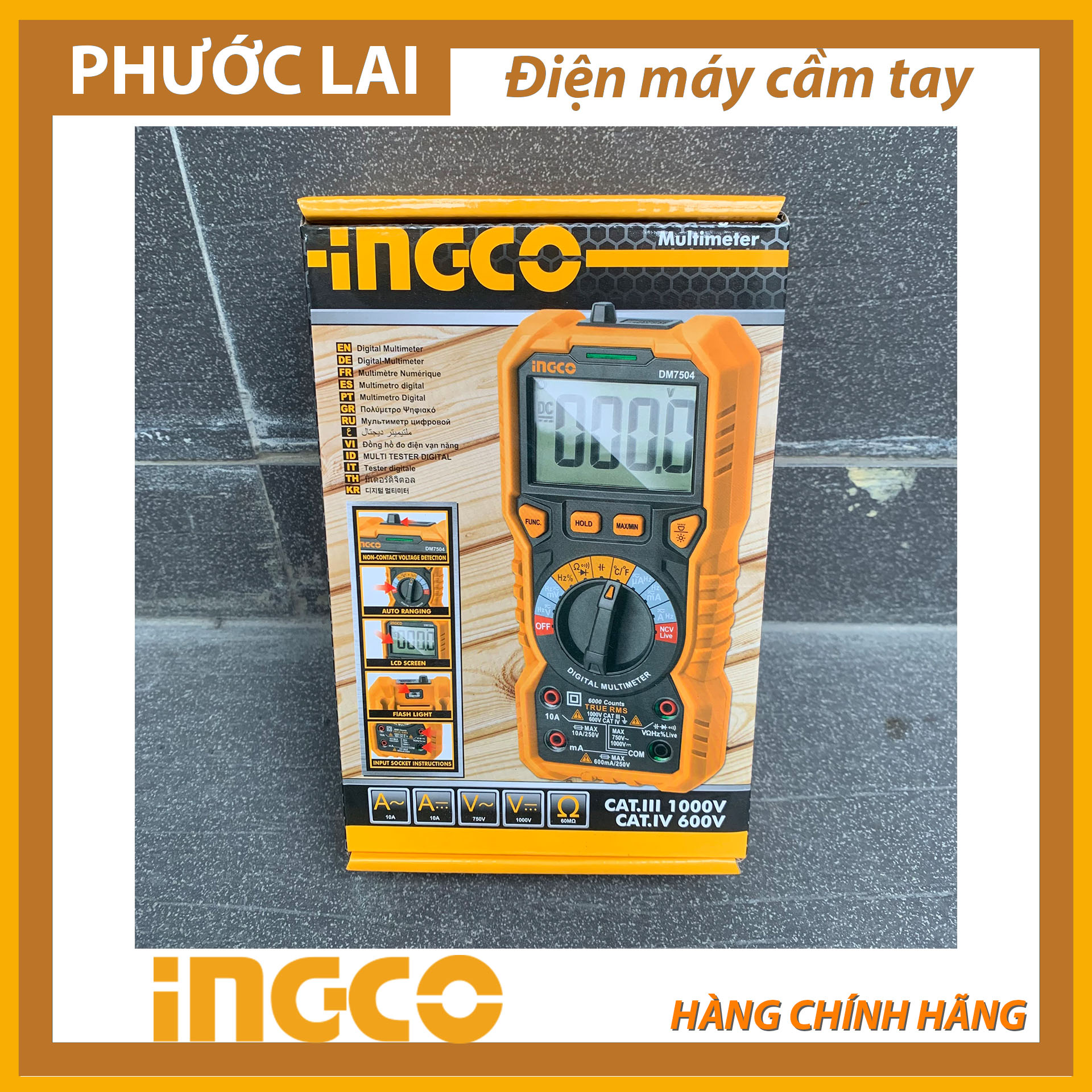 Đồng hồ vạn năng kỹ thuật số (6000 số đếm) (Chính Hãng) INGCO DM7504