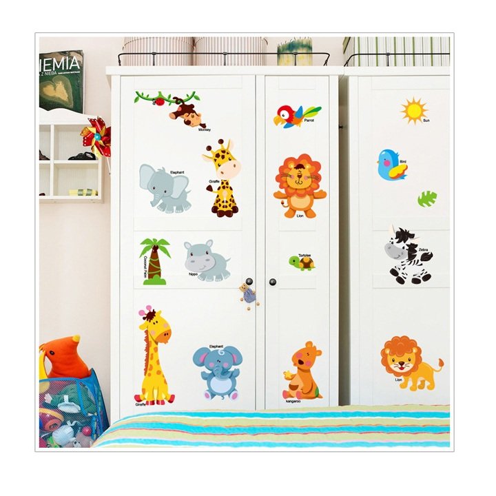 [HCM]DECAL DÁN TƯỜNG THÚ QUA CẦU VÀ VƯỜN THÚ SỐ 4