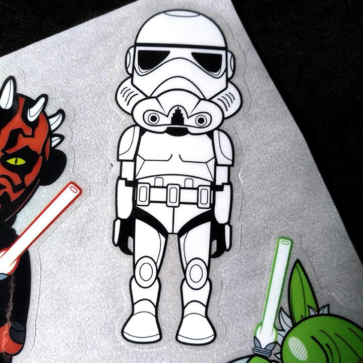 Tấm STICKER dán trong suốt chủ đề STAR WARS