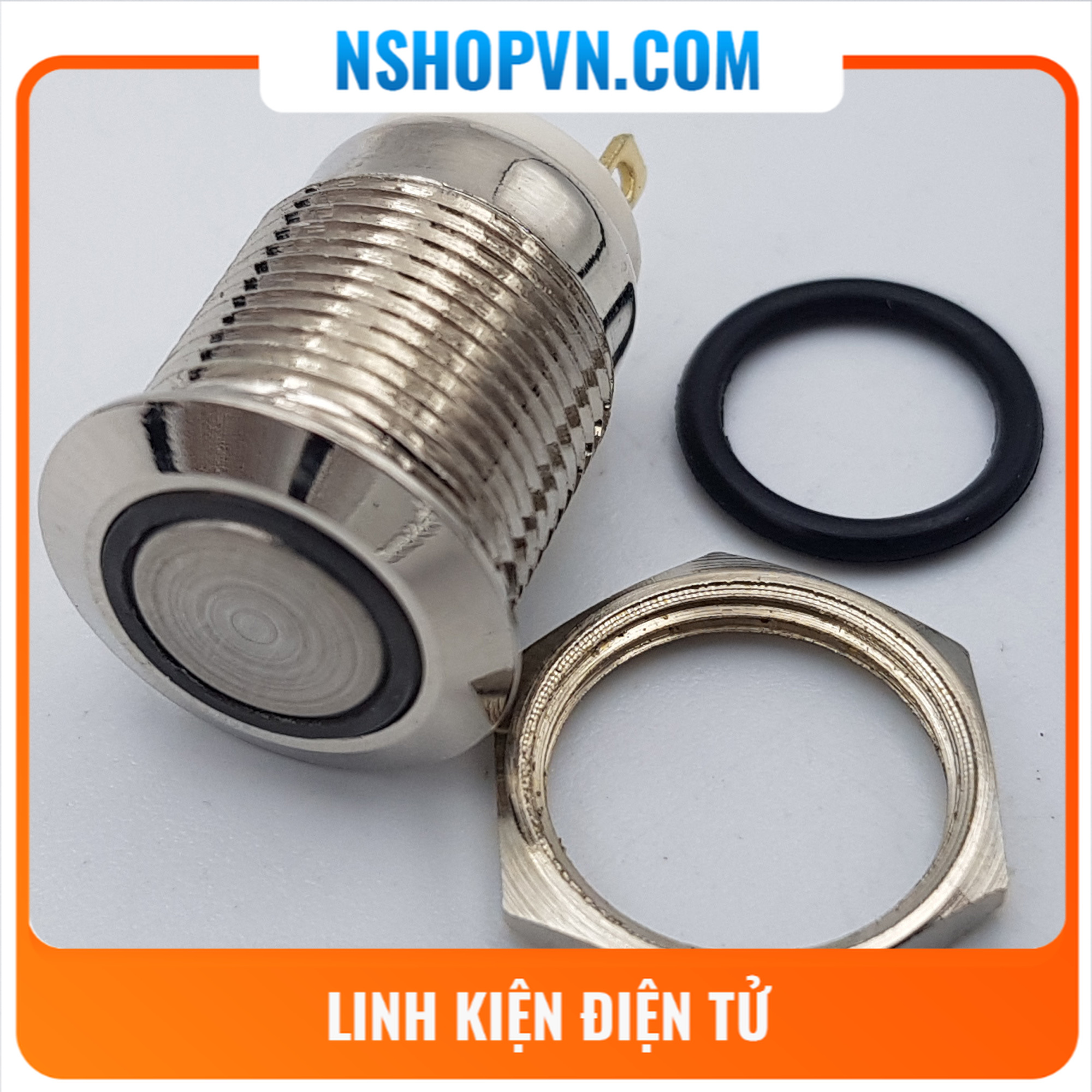 Nút nhấn kim loại 12mm Đỏ