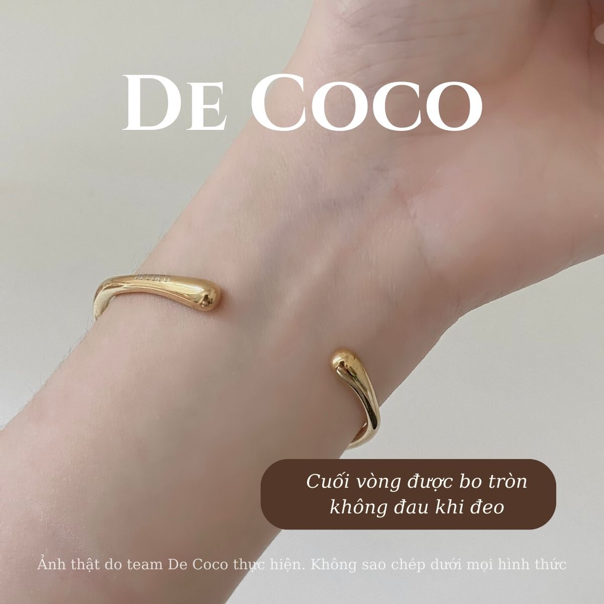 Vòng tay, lắc tay nữ cuff uốn lượn Bezel De Coco
