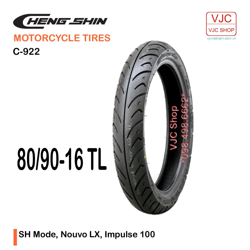 Vỏ trước xe SH Mode Cheng Shin 80/90-16 C922 loại không dùng ruột
