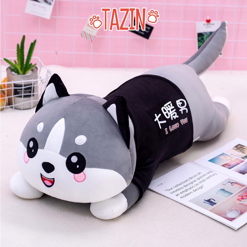 Mèo Mắt Tròn Cute nhồi bông màu xám kích thước 70cm. Chất liệu cao cấp, mềm mịn, không xù lông, an toàn phù hợp làm thú ôm cho trẻ em hoặc đồ trang trí