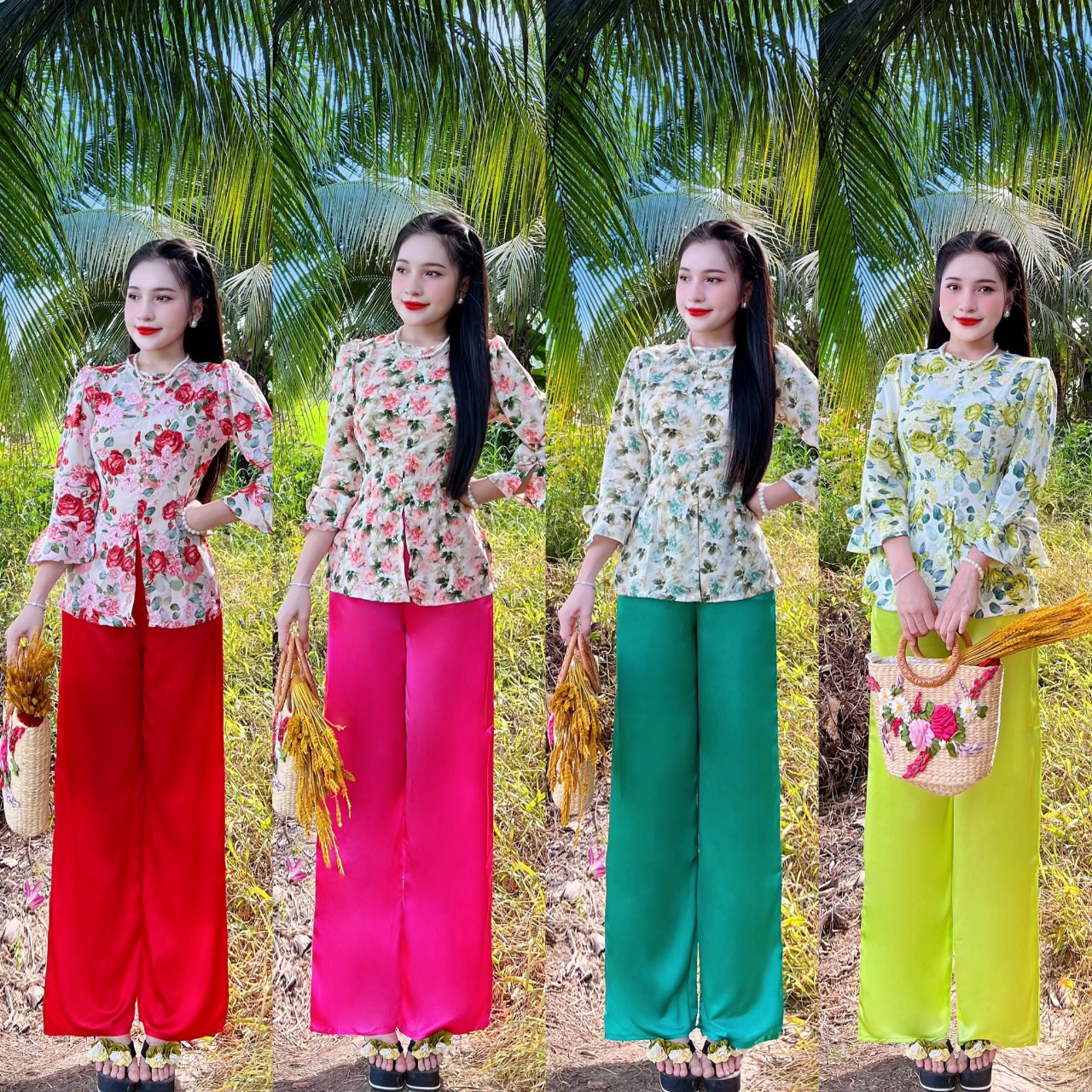 BỘ BÀ BA TAY LOE NÚT NGỌC