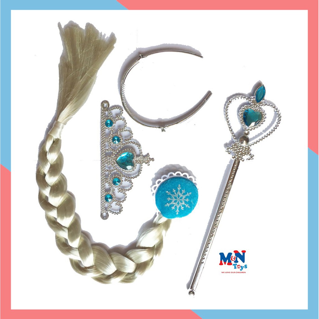 Set vương miện , gậy, tóc Elsa