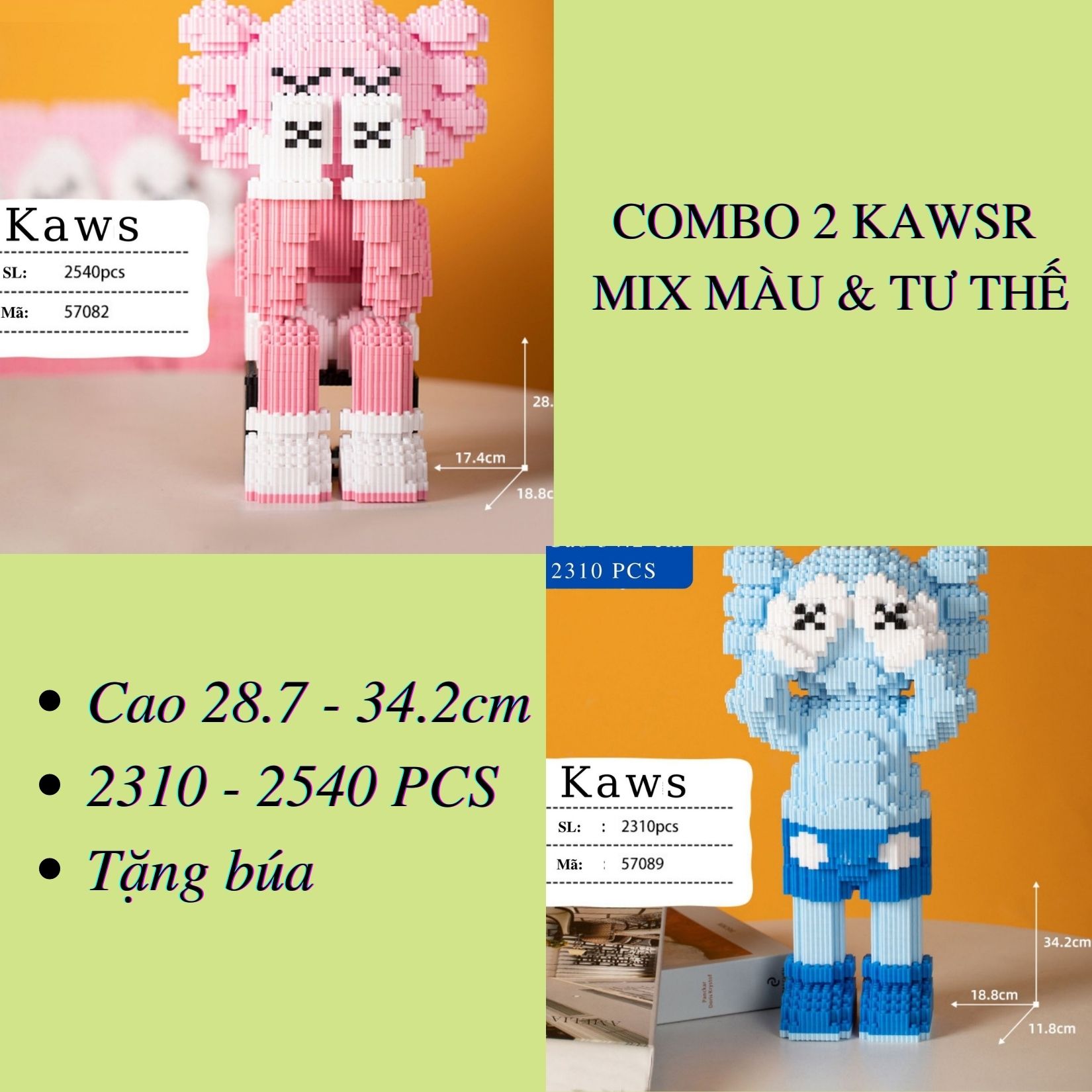 Kaws mô hình lắp ghép nhân vật kaws