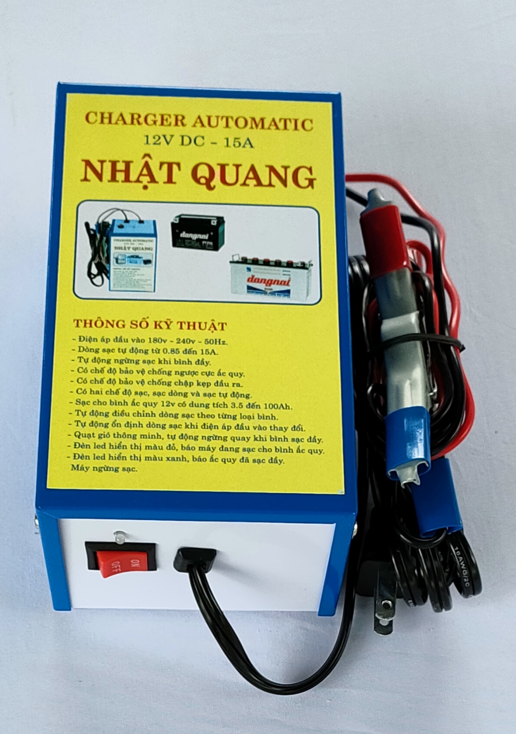 MÁY SẠC BÌNH ẮC QUY 12V TỰ ĐỘNG 15A