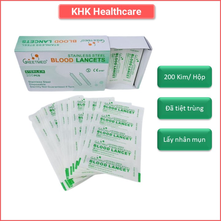 Kim lấy mụn hộp 200 cây dùng để lấy nhân mụn trong spa, thẩm mỹ