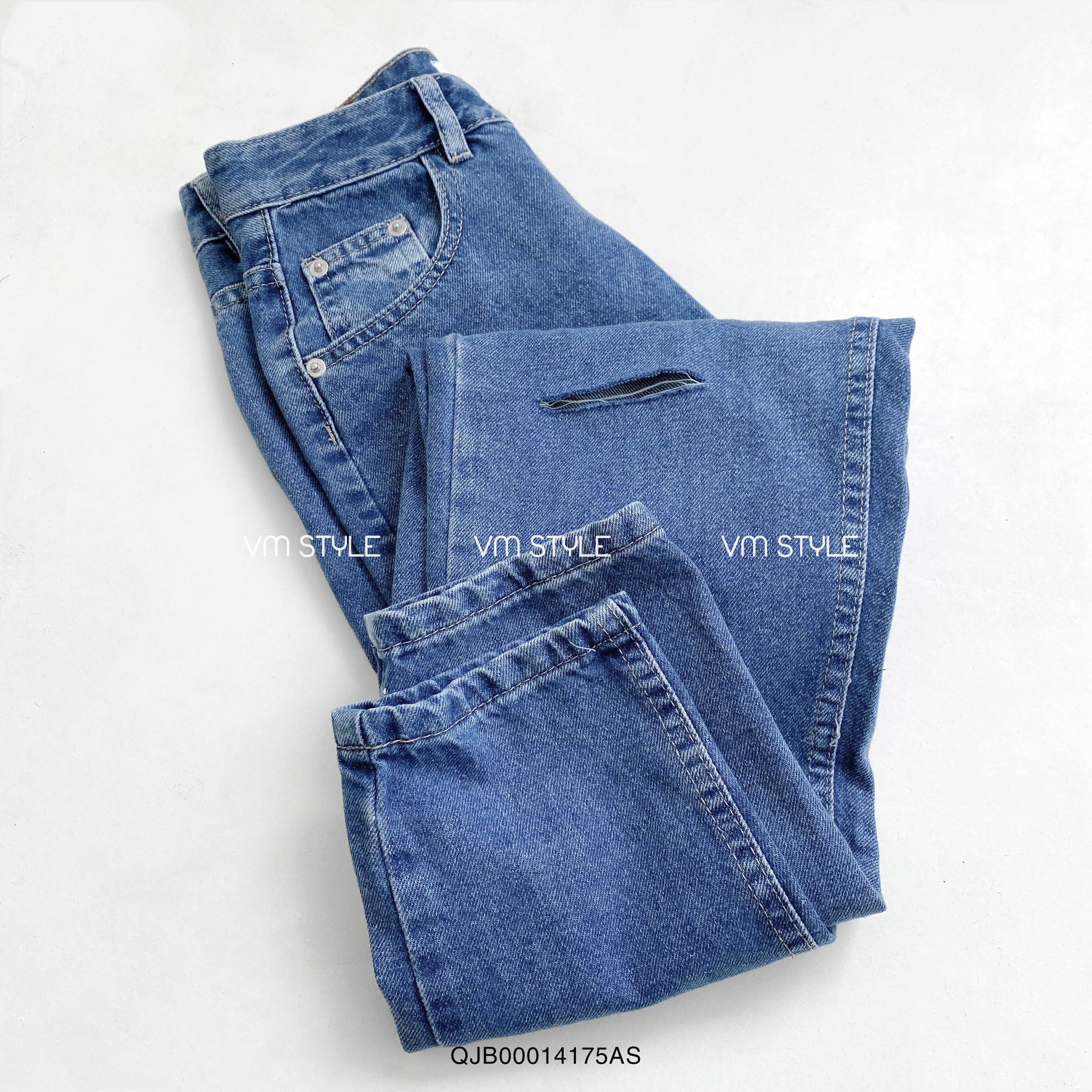 Quần jean baggy nữ VM STYLE QJB00014 rách gối ulzzang thời trang