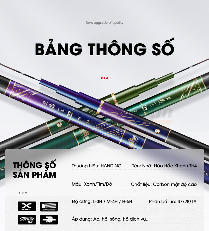Cần Câu Tay Handing Nhất Hào Hắc Khanh TH4