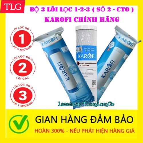 BÁO GIÁ 3 Lõi Lọc Nước | Shopee Lazada Sendo Tiki mới nhất 50 BỘ 3 LÕI LỌC NƯỚC SỐ 123 KAROFI CHO MODEL S-038