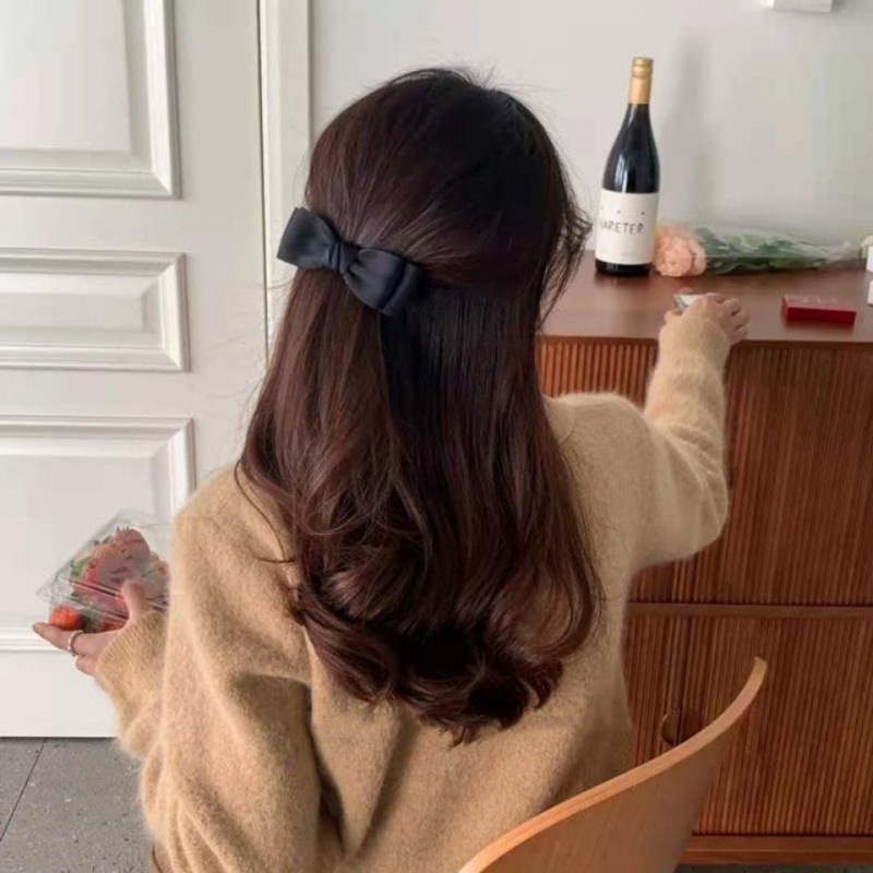 Cột/Kẹp Tóc Nơ  Sating Cao Cấp ( đường kính rybang 38cm)
