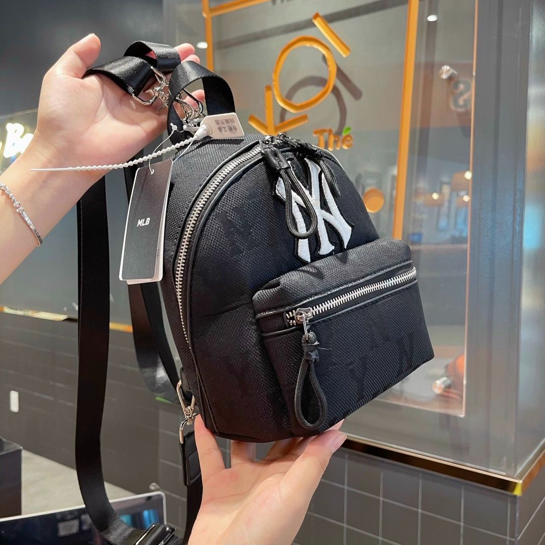 Balo Mini MLB NY Monogram Nylon Jacquard Backpack Full Tag Mac