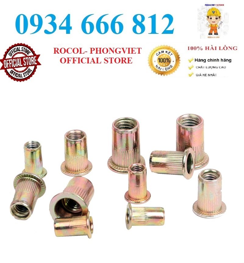 Combo 100c ốc tán rút M3 thép mạ