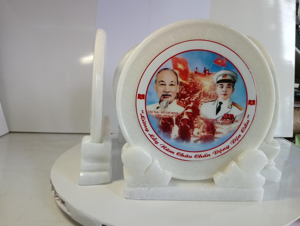 Ảnh Bác Hồ + Bác Giáp 20cm