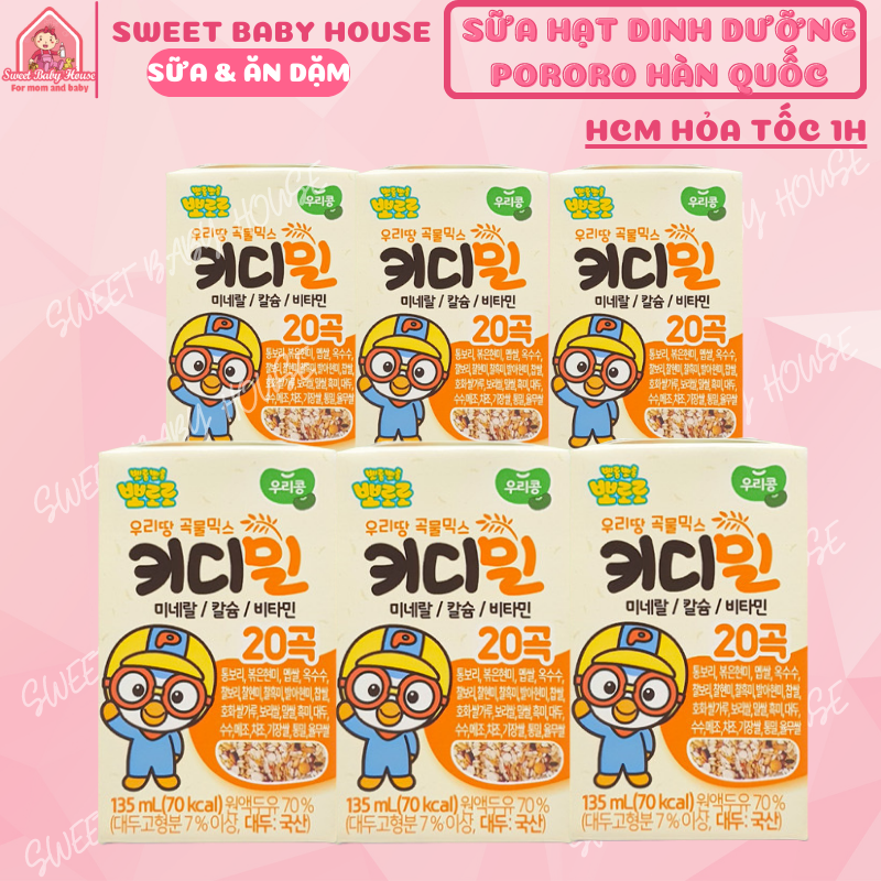 Sữa hạt Pororo Hàn Quốc mix 20 loại ngũ cốc dinh dưỡng cho bé dị ứng đạm. Date 5/2025 - Sweet Baby House