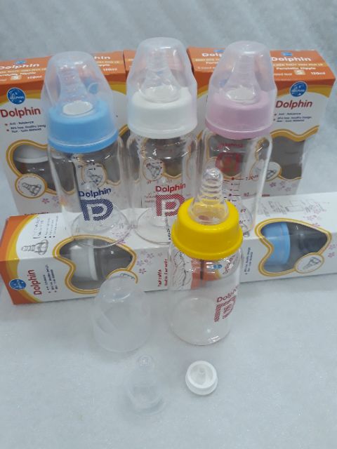 Bình Sữa Thủy Tinh Thường Dolphin 120ml/ 240ml