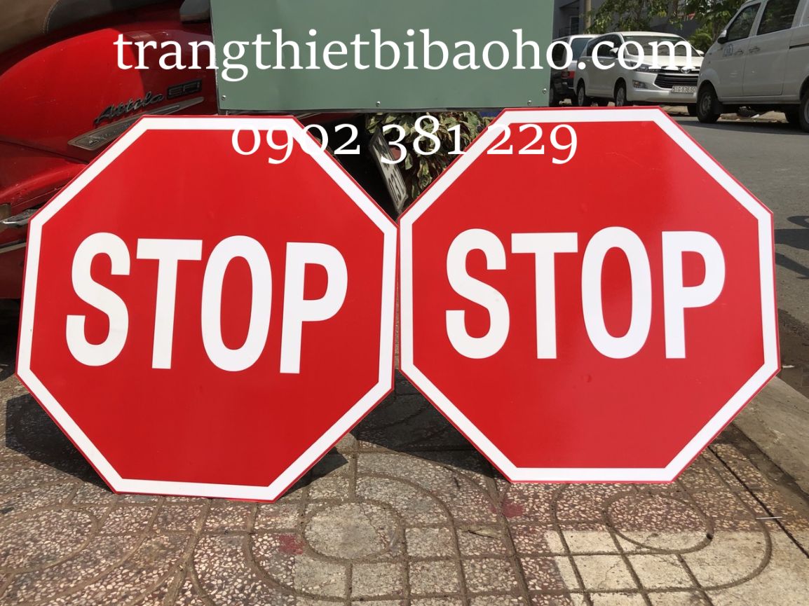 Biển báo giao thông STOP đủ chất liệu kích thước D=40 - hình thật