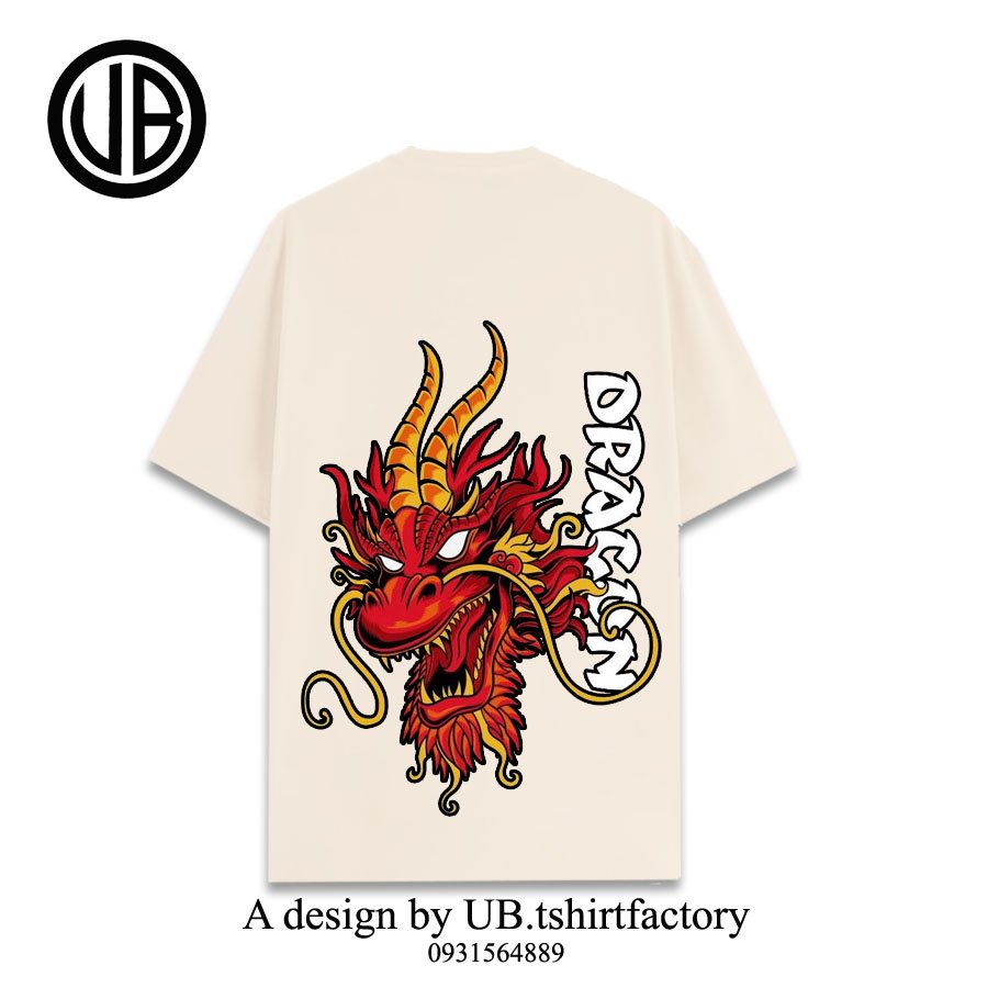 Áo thun Unisex in hình ngọn lửa DRAGON phong cách mới - UB32