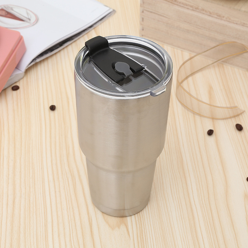 Ly giữ nhiệt inox Hàng Xịn Giá Tốt dung tích 900ml, màu bạc inox trơn, chất liệu inox 304, tặng kèm túi đựng, ống hút, nắp đậy