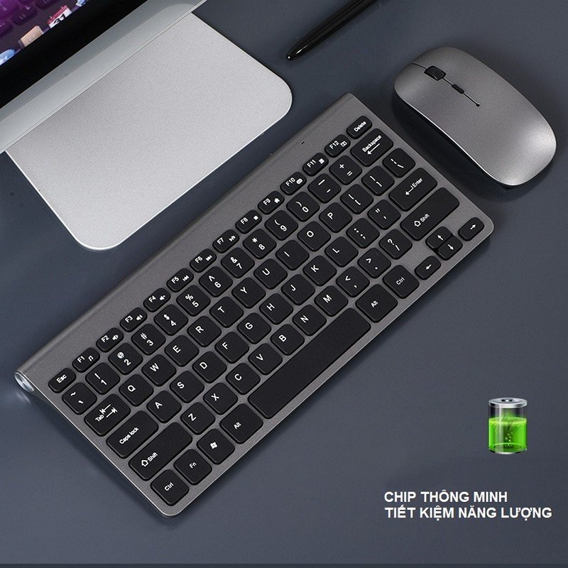 Bộ Bàn Phím Chuột Không Dây Mini K908 – Bluetooth 5.0 & USB 2.4G – Silent – Dùng Cho PC, Laptop, Điện Thoại
