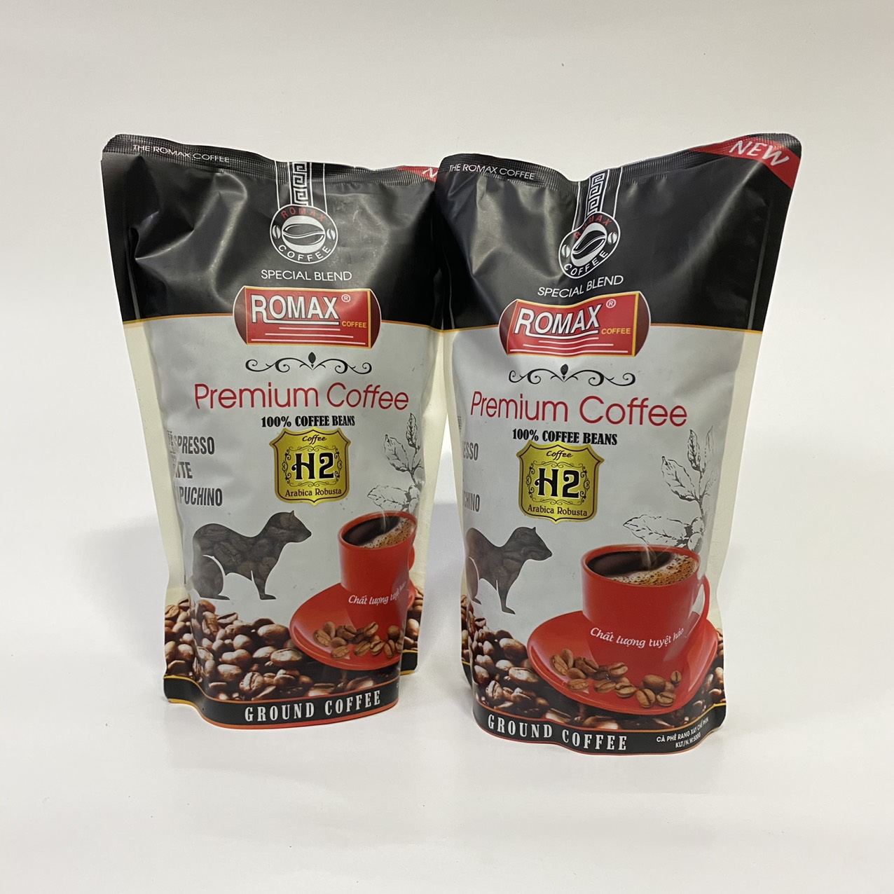 Cà phê hạt rang mộc ROMAX H2 Arabica Robusta 500gr - Romax Coffee (dùng pha máy)
