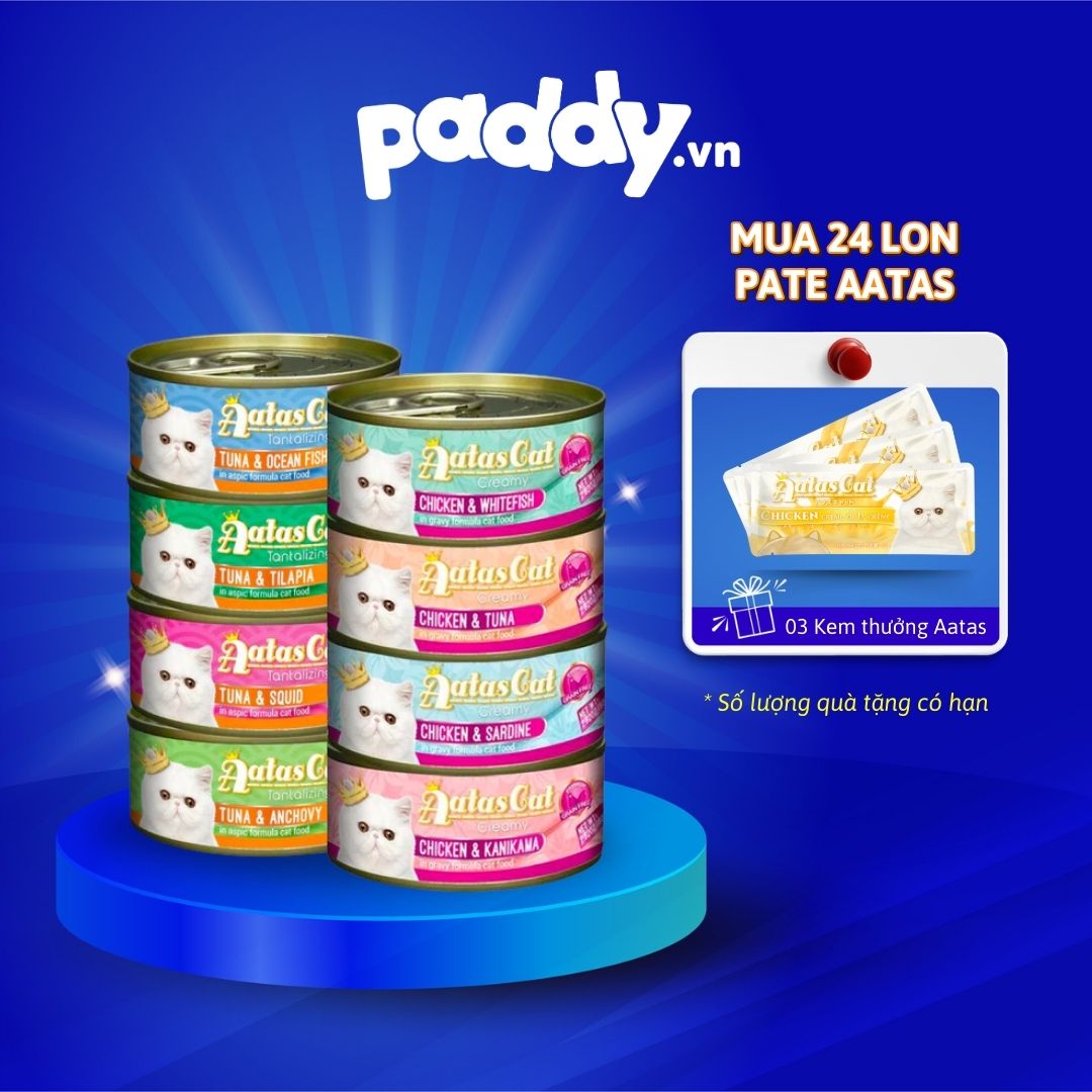 Pate AATAS Cho Mèo Mọi Lứa Tuổi (Lon nhỏ 80g)