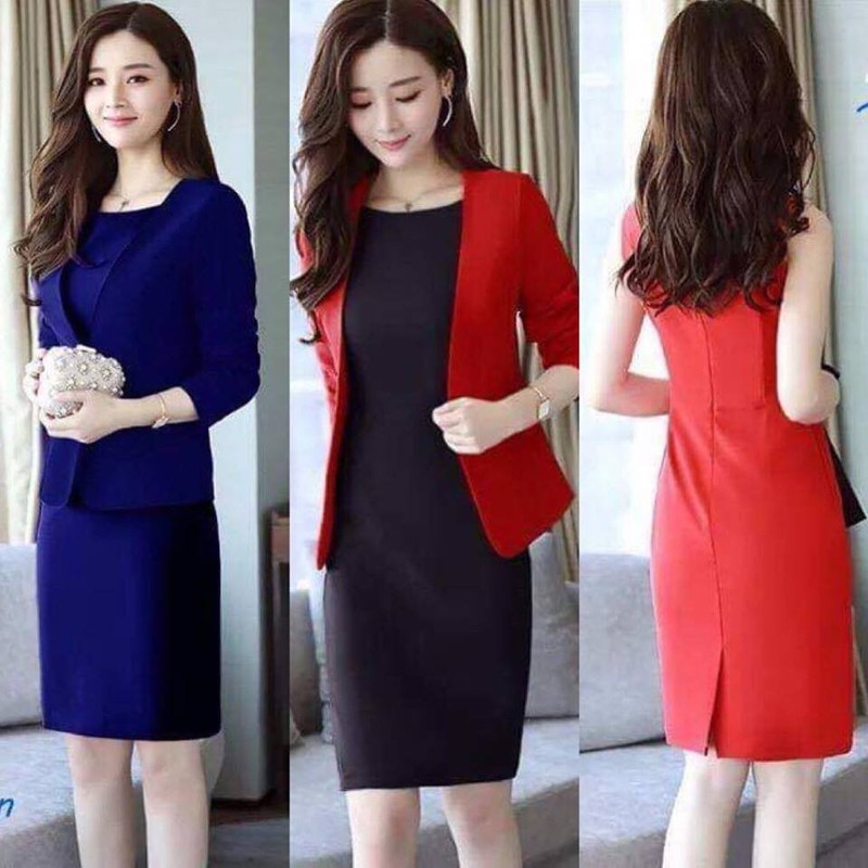 [HCM]ĐẦM CÔNG SỞ KÈM VEST ĐẸP