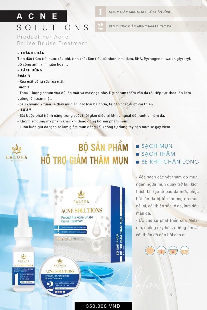 Bộ Combo Giảm Thâm HALORA ( Hổ Trợ Giảm Thâm & Mụn )