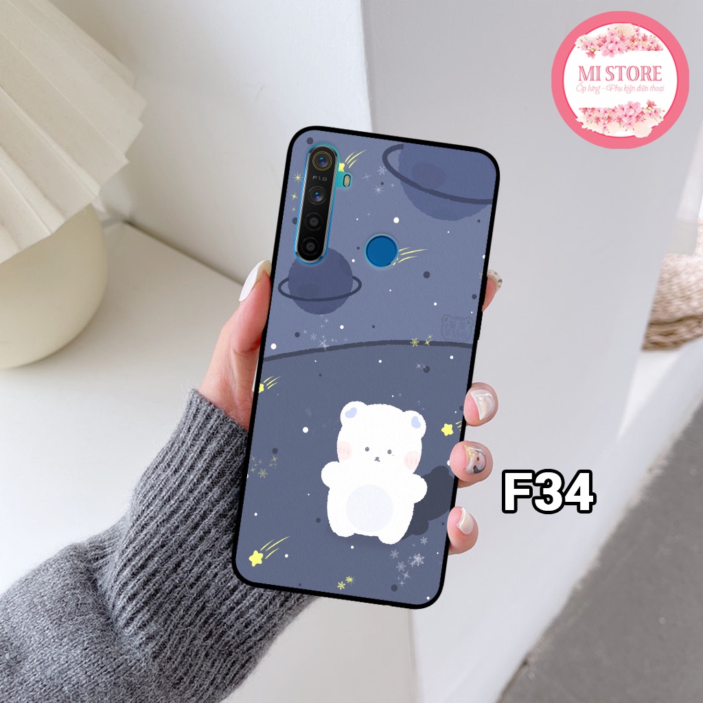 Ốp điện thoại realme 5/ realme 5i/ realme 5 pro/ realme 6/ realme 6 pro - ốp lưng realme in hình gấu xinh, phi hành gia