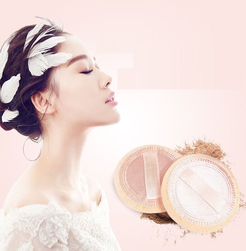 Bông phấn siêu mịn, đường kính 6cm, tạo lớp makeup căng mịn, đều màu và bền lâu, sử dụng với các kem, phấn trang điểm