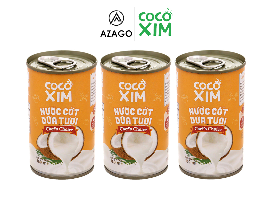 Combo 3 lon nước cốt dừa tươi từ trái dừa nguyên chất 100% Chef s Choice