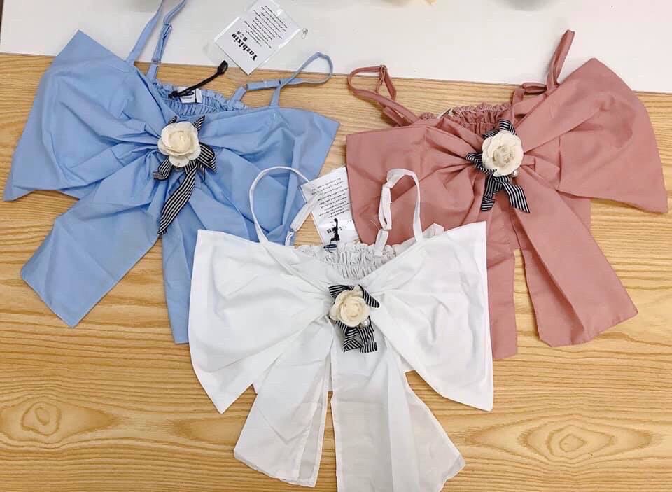 Áo hai dây nơ hoa trước ngực xinh xắn TTSA0433