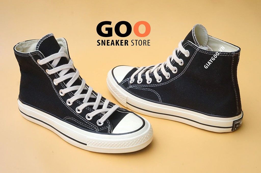 Giày Thể Thao Sneaker Converse 1970s Đen Vạch Trắng Cao Cổ