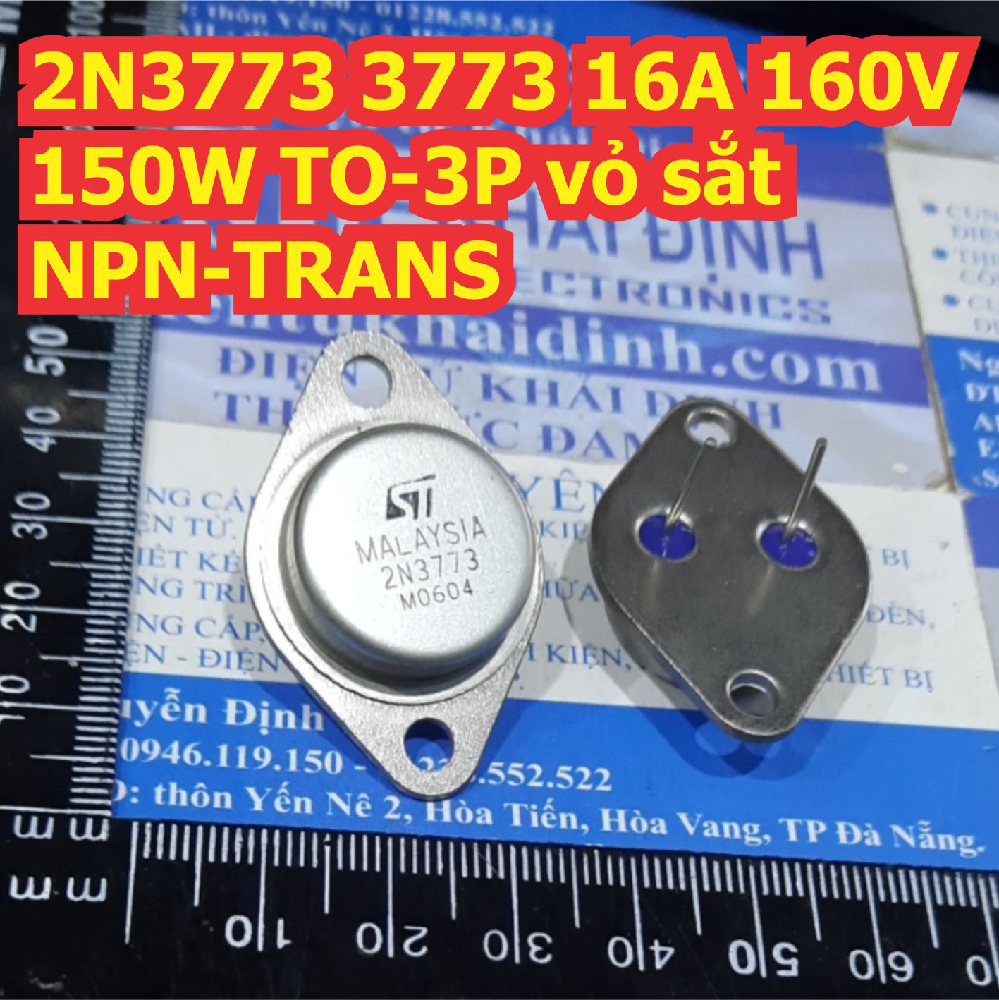 2 con 2N3773 3773 16A 160V 150W TO-3P NPN-TRANS vỏ sắt kde3039
