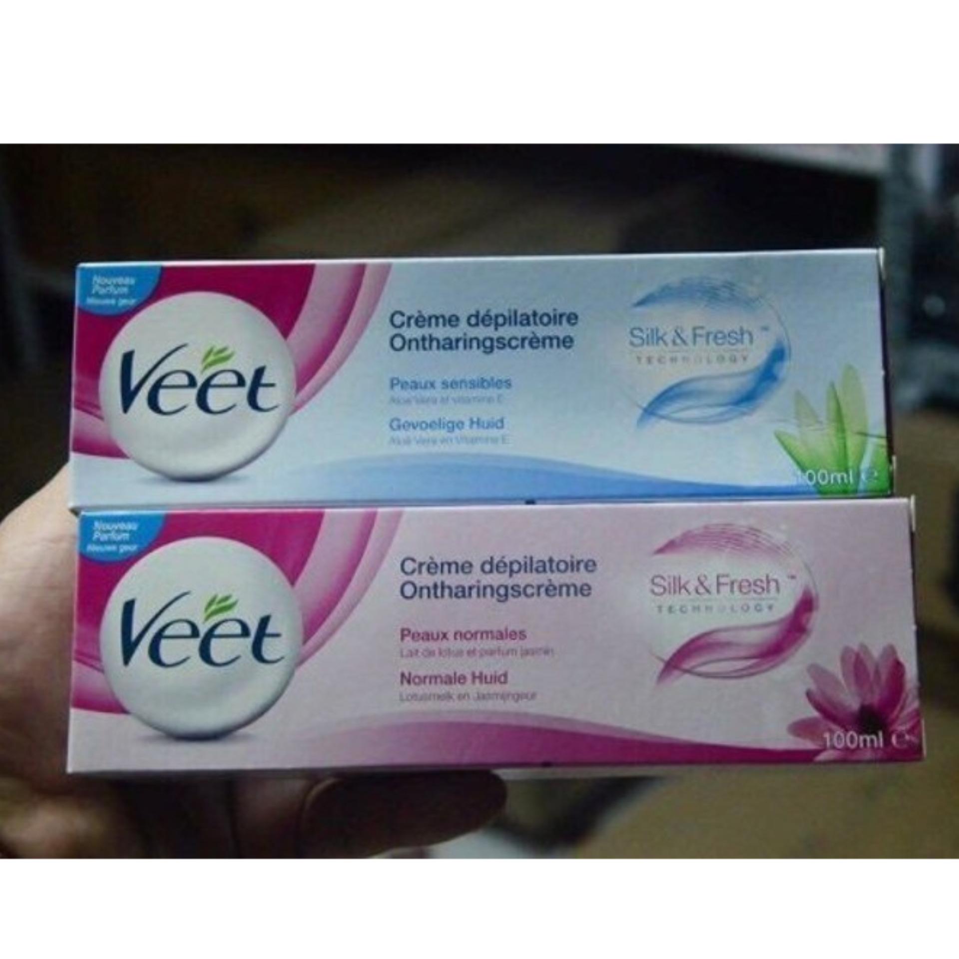 Kem Tẩy Lông VEET Dành Cho Da Thường SILK & FRESH 100ml (Hồng)