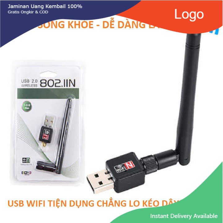 Usb wifi 802.11 có anten thu wifi cho máy tính bàn, laptop
