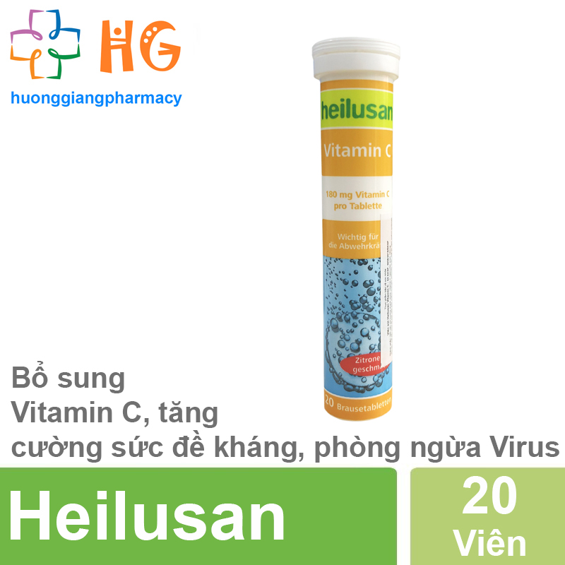 Viên sủi Heilusan Vitamin C - Bổ sung Vitamin C cho cơ thể, giúp chống lão hóa, hỗ trợ tăng cường sức đề kháng
