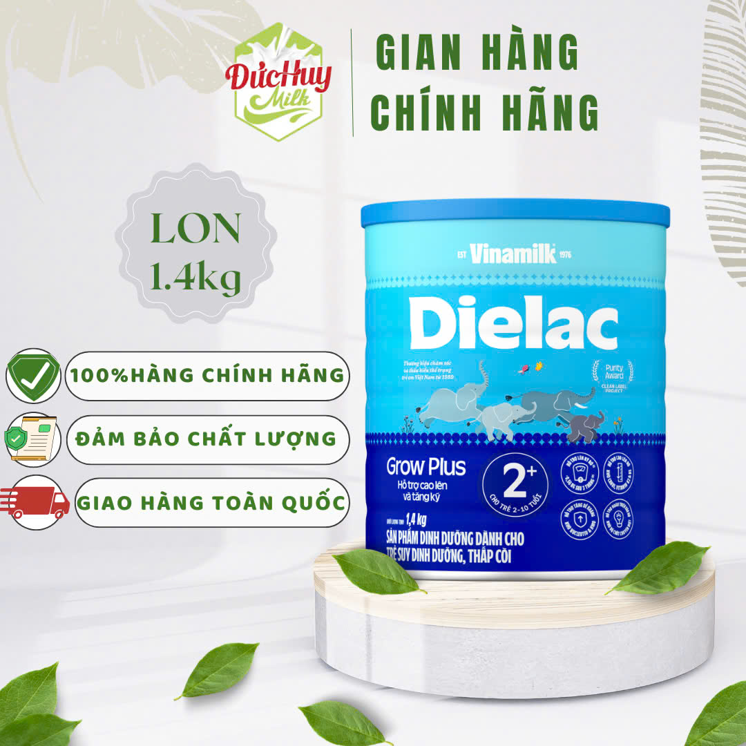 Vinamilk Dielac Growplus Green Milk Powder 2+ Colostrum 1.4kg (New)