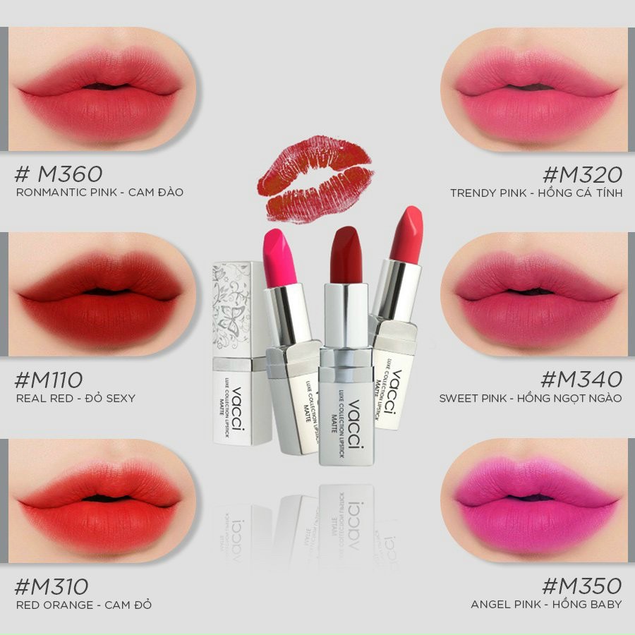 Son lì VACCI -  dưỡng môi cao cấp Vacci Matte Lipstick - Son cả thế giới