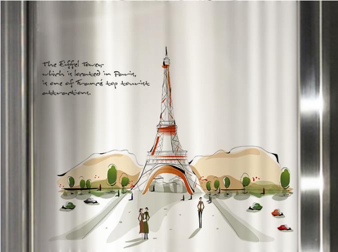 [HCM]Decal Dán Kính Cao Cấp - Tháp lớn Paris ( 60x58 )-DK7066