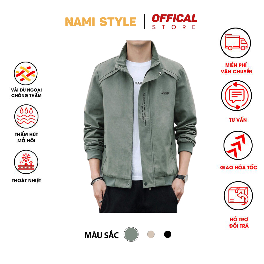 Áo khoác dù nam dày 2 lớp, Basic cao cấp-AK06