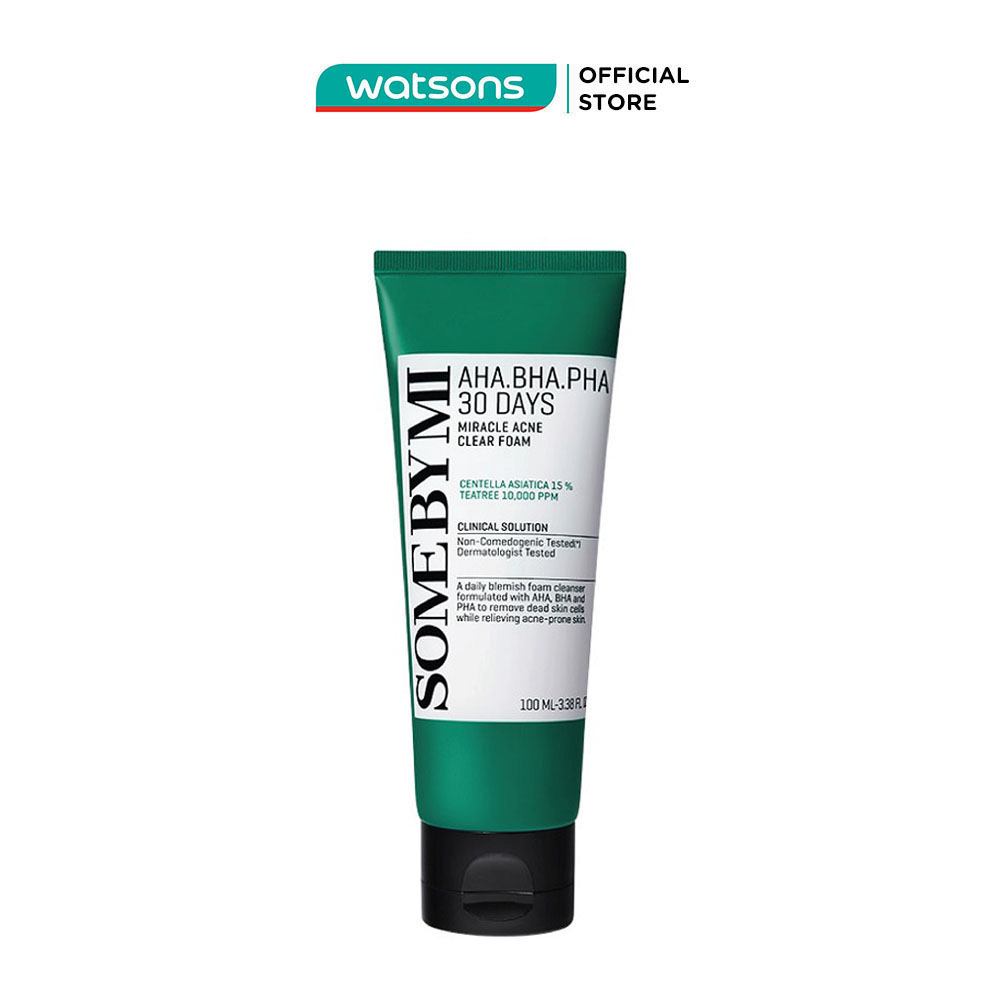 Sữa Rửa Mặt Some By Mi Aha-Bha-Pha 30Days Acneclear Foam Giảm Mụn Và Làm Sạch Da 100ml