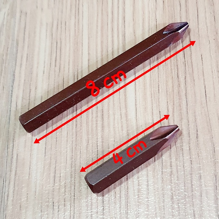 Bộ 2 Đầu Mũi Vít Đóng Bake Dài 8cm Và Mũi Vít Đóng Bake Dài 4cm Màu Nâu Dùng Gắn Kết Hợp Cần Siết Tạo Lực Vặn Ốc Vít