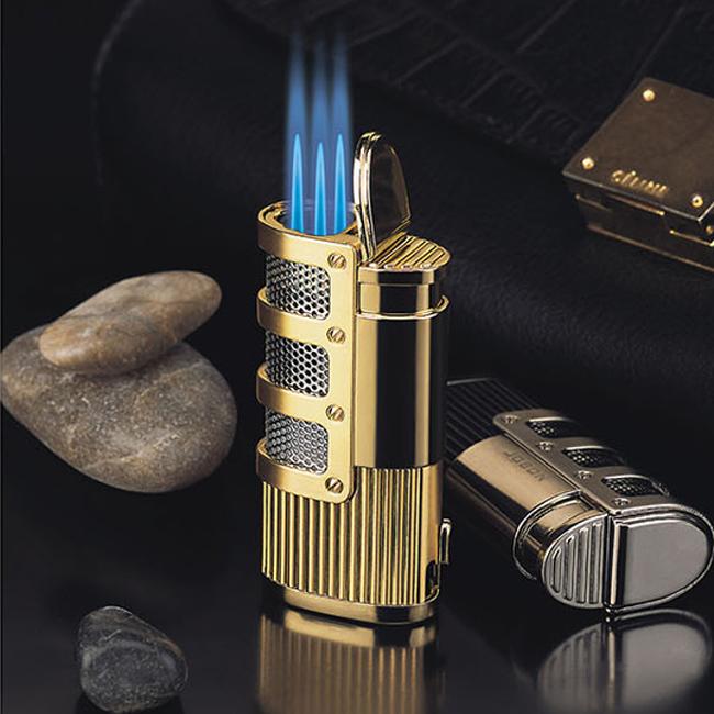 Hộp Quẹt Bật Lửa Gas Khò 3 Tia Jobon ZB938 Kèm Đục, Có Ô Quan Sát Dung Lượng Gas - Màu Ngẫu Nhiên (KHÔNG CHỨA XĂNG GAS)