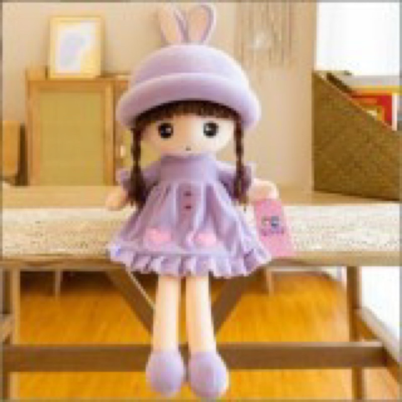 Gấu bông búp bê váy tim vải nhung cao cấp
