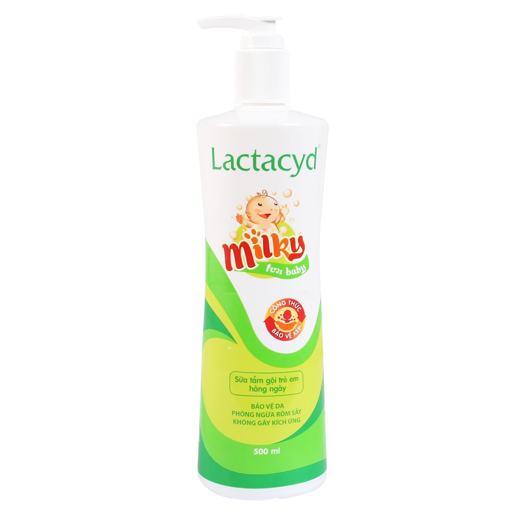 Sữa tắm gội trẻ em LACTACYD Milky For Baby 500ml 250ml