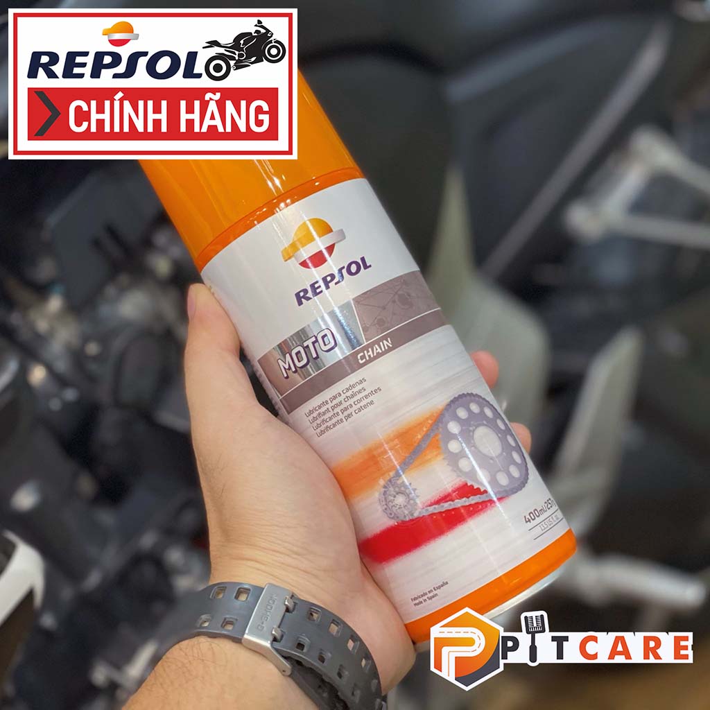 Chai Xịt Dưỡng Sên Repsol Chain Lube 400ml Bôi Trơn Xích Chống Văng