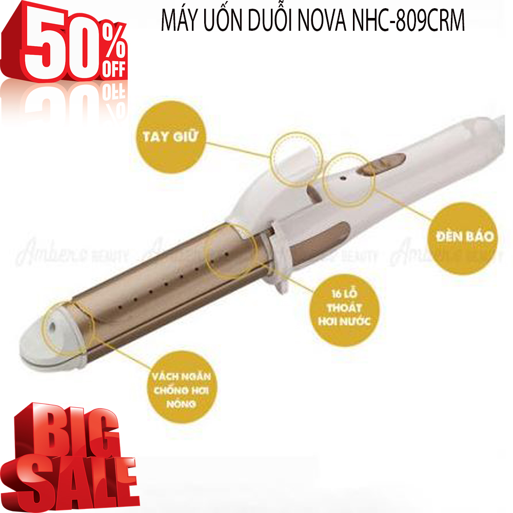 MÁY UỐN DUỖI Nova NHC-809 CMR là chiếc lược điện một mảnh phong cách cho bất kỳ ai muốn có được một mái tóc đẹp ngay tại nhà mà không cần tốn chi phí ra tiệm làm tóc.Bạn sẽ có được một mái tóc bồng bềnh như ý
